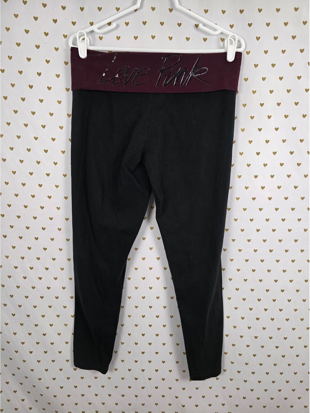 Victorias Secret PINK Vintage Y2k Logo Foldover Yoga Pants Ankle Skinny Large